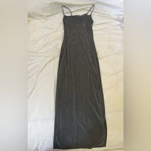 Strapless Shimmering Gray Dress